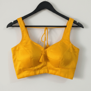 Mustard Yellow Cotton Sleeveless Blouse