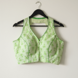 Cool Mint Green Cotton Sleeveless  Blouse