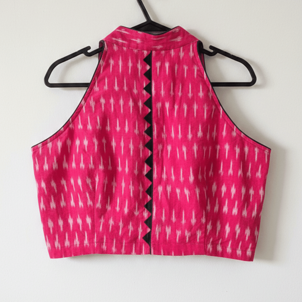 Sleeveless High Neck Ethnic Blouse