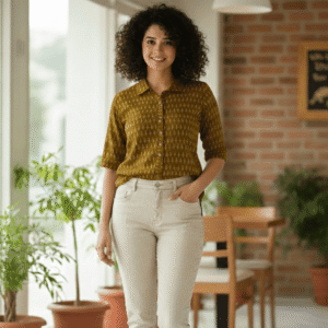 Ikkat Cotton Casual Shirt Top