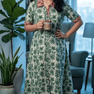 Coat Collar Kurti with Patch detailing