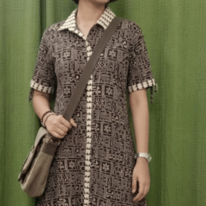 Coat Collar Kurti with Patch detailing