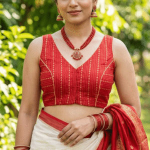 Fabric raw Sleeveless Blouse