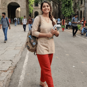 Rust ankle length straight pants