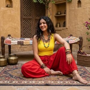 Vibrant Red Harem Pants – Bold Comfort, Effortless Style