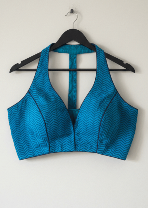 Printed Cotton Sleeveless Saree Blouse with Stylish Back Strap