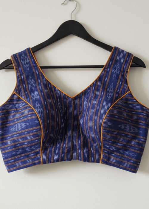 100% Cotton (Ikkat) Sleeveless Blouse