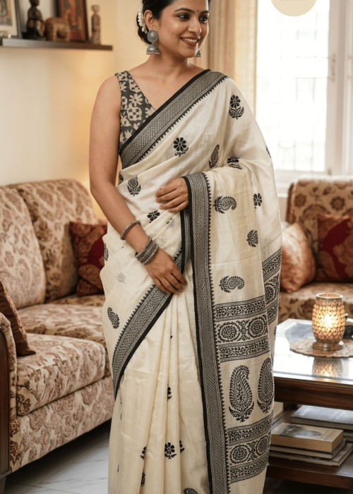 Bhagalpur Silk Sleeveless Blouse