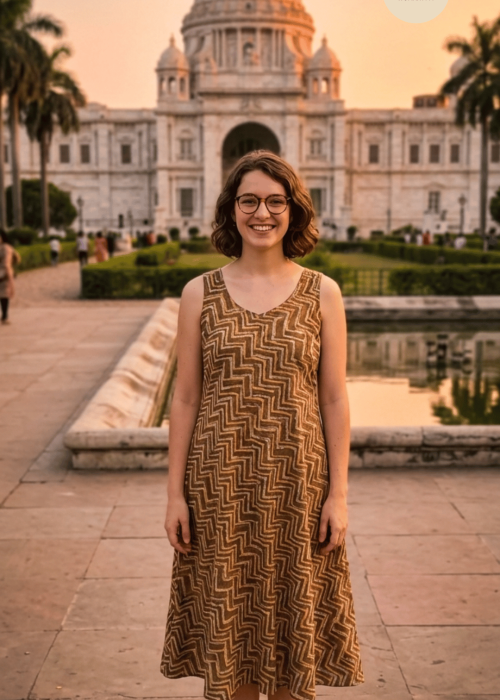 Long Flared Dress 100% cotton