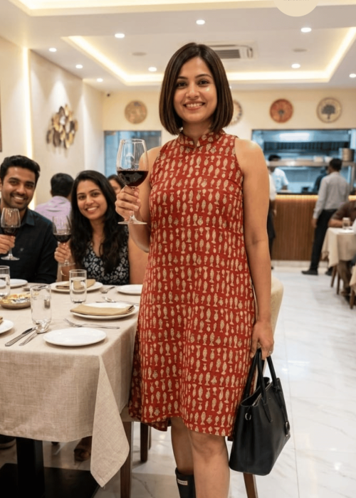 Long Flared Dress 100% cotton